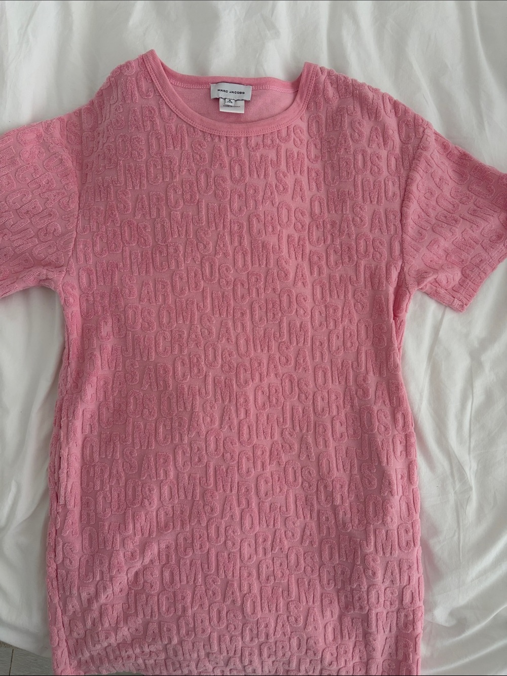 Marc Jacobs Pink Embossed Logo Short Sleeve Tee